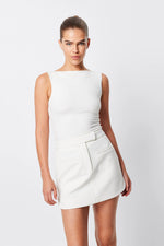 Load image into Gallery viewer, LOURDES MINI SKIRT WHITE
