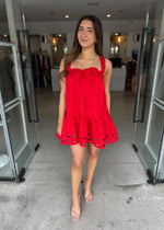 Load image into Gallery viewer, BIRDIE TIERED MINI DRESS ROSE
