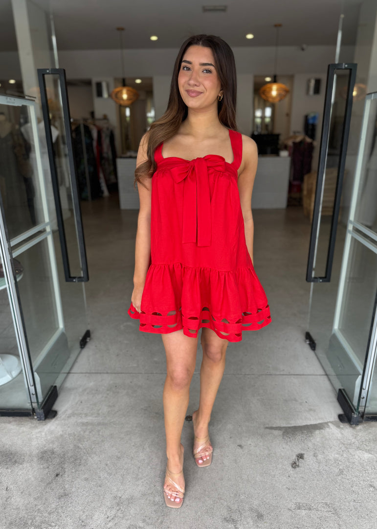 BIRDIE TIERED MINI DRESS ROSE
