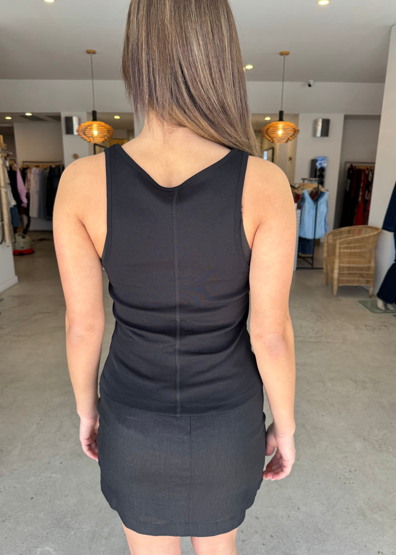 ORGANIC 90s SINGLET -BLACK