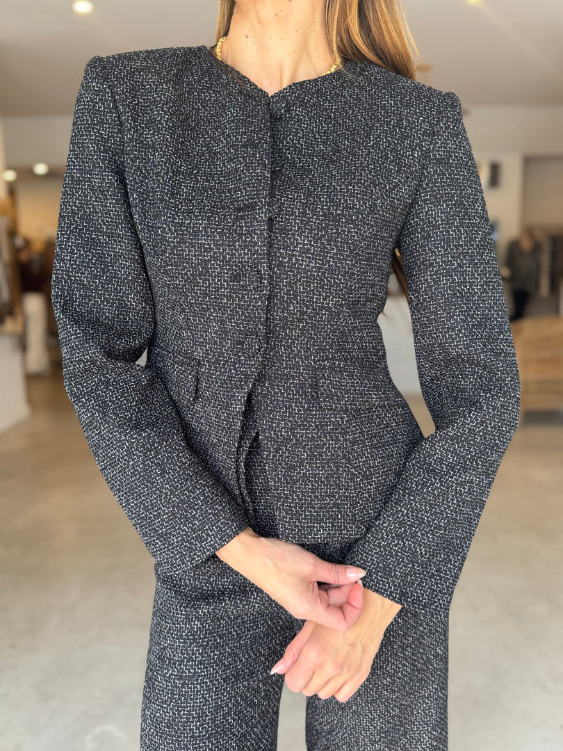 LEVIN TWEED BLAZER BLK/WHT