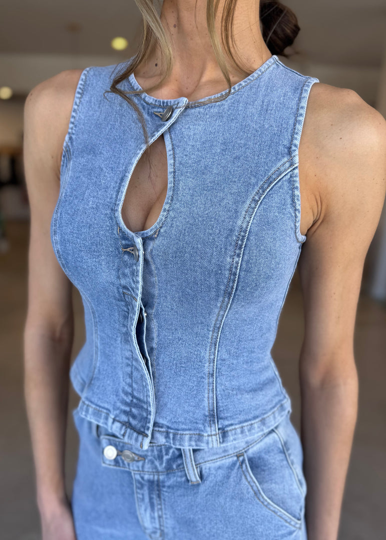 ETCH DENIM BODICE
