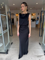 Load image into Gallery viewer, ROCKY SATIN DRESS - BLACK

