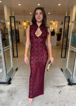 Load image into Gallery viewer, MYSTIQUE LACE DRESS WINE
