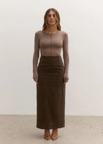 Load image into Gallery viewer, SHYLA SKIRT CHOCOLATE
