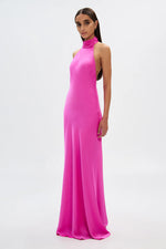 Load image into Gallery viewer, EVIANNA SATIN GOWN - hot pink
