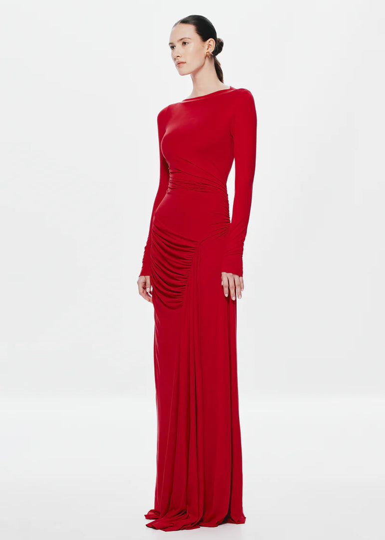 GLACIER LS DRESS - CHERRY