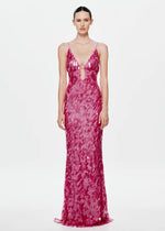 Load image into Gallery viewer, SAPPHIRE SEQUIN MAXI DRESS FUCHSIA
