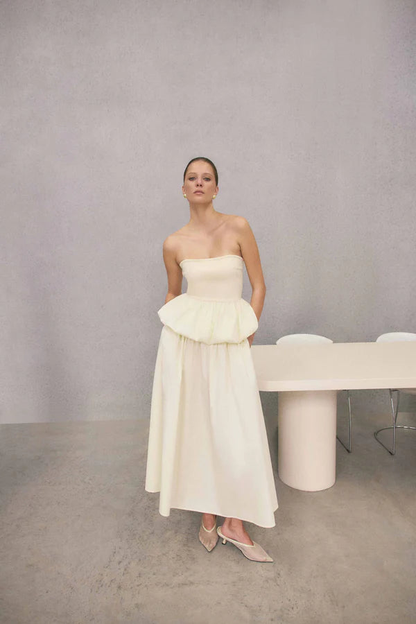 CURAAE DELIA TOP AND SKIRT SET IN WHITE