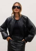 Load image into Gallery viewer, CECI BOMBER JACKET BLACK
