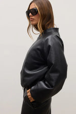 Load image into Gallery viewer, CECI BOMBER JACKET BLACK
