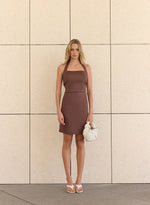 Load image into Gallery viewer, MARSEILLE HALTER DRESS ESPRESSO