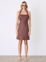 Load image into Gallery viewer, MARSEILLE HALTER DRESS ESPRESSO