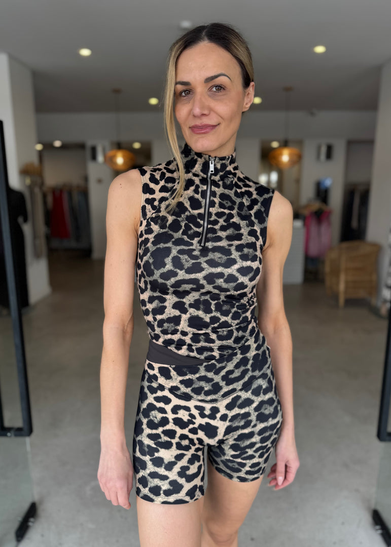 ROUTINE 1/4 ZIP TANK LEOPARD