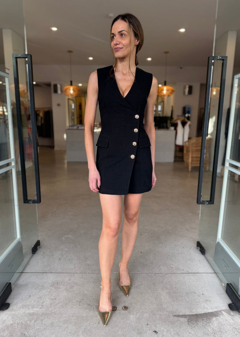 IRENA WRAP DRESS - BLACK