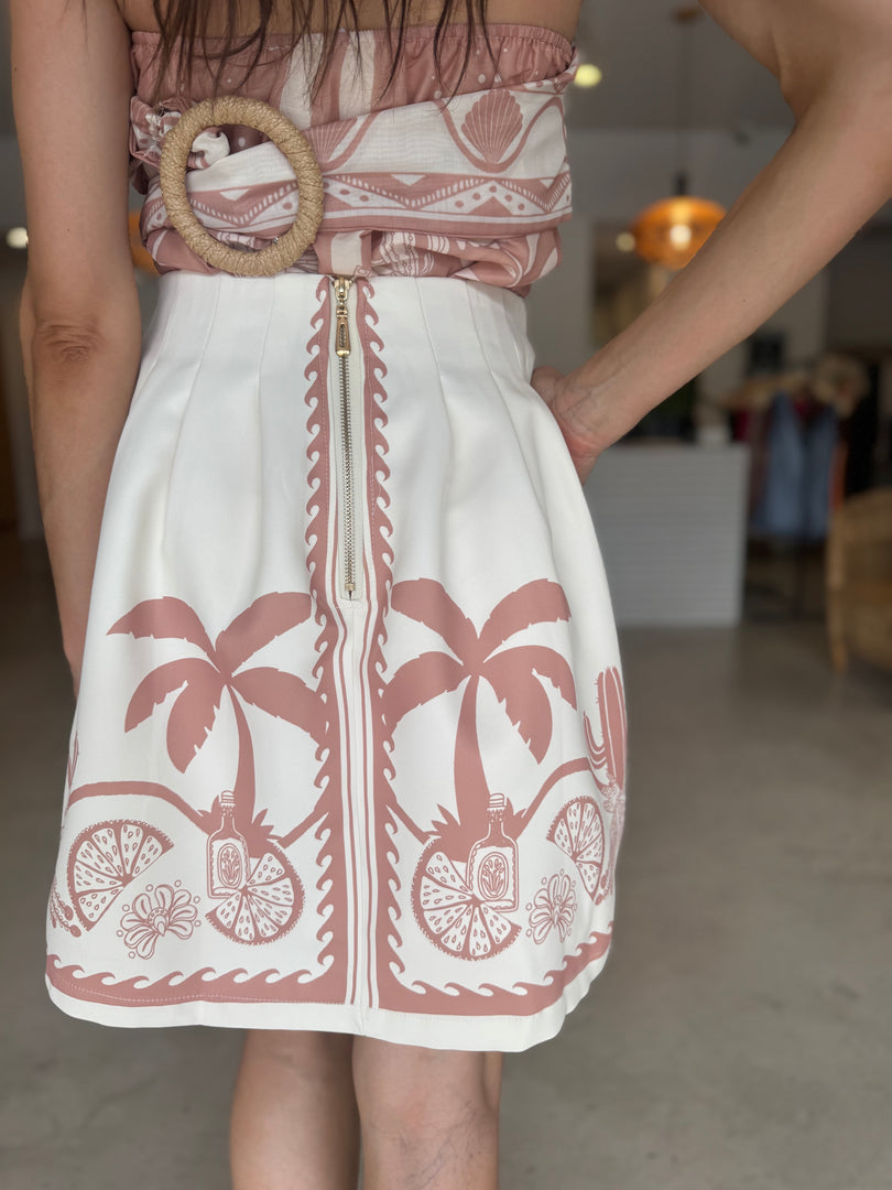 PUERTO VALLARTA MINI SKIRT - MOCHA