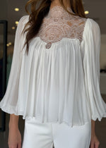 Load image into Gallery viewer, EMORY LACE BLOUSE IVORY

