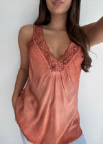 Load image into Gallery viewer, LACE CAMI * RUST
