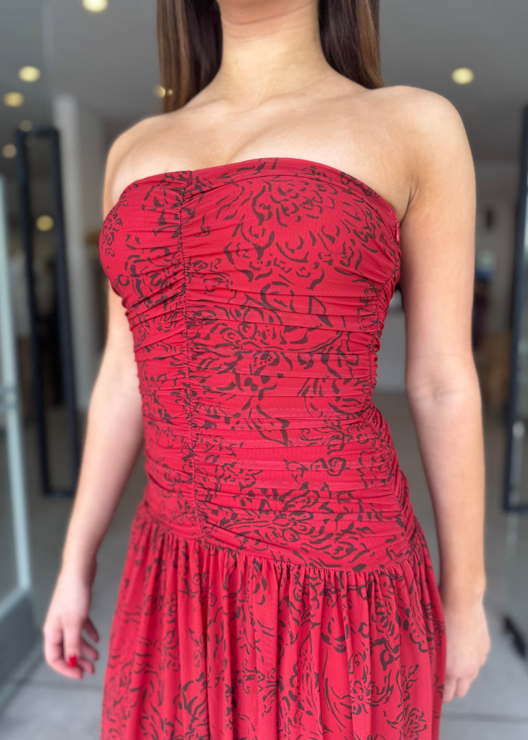 SAFFRON STRAPLESS MAXI DRESS