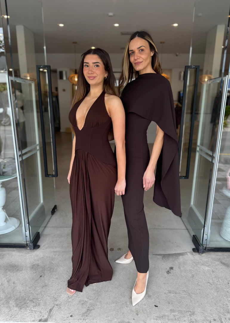 LANDON DRESS - CHOCOLATE
