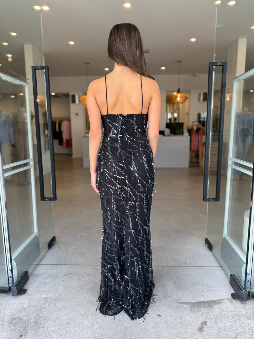 ONYX SEQUIN DRESS - BLACK