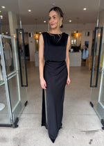 Load image into Gallery viewer, ROCKY SATIN DRESS - BLACK
