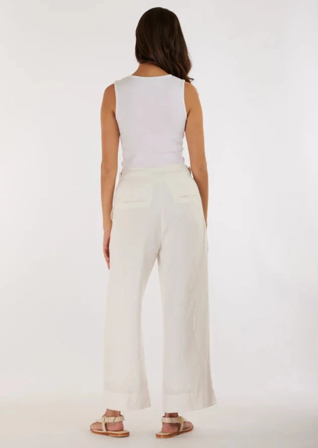 EUGENE LINEN PANT - WHITE