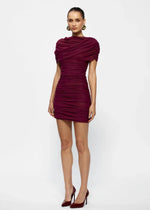 Load image into Gallery viewer, PHOENIX MINI DRESS BURGANDY
