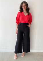Load image into Gallery viewer, COAST LINEN PANT - BLACK
