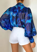 Load image into Gallery viewer, CALISTA BLOUSE - BLUE
