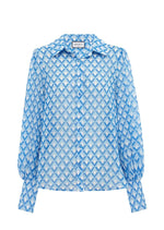 Load image into Gallery viewer, FLEETWOOD BLOUSE - BLUE GEO
