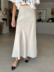 LAGOS LINEN SKIRT NATURAL