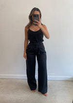 Load image into Gallery viewer, MIA LINEN TWILL PANT - BLACK