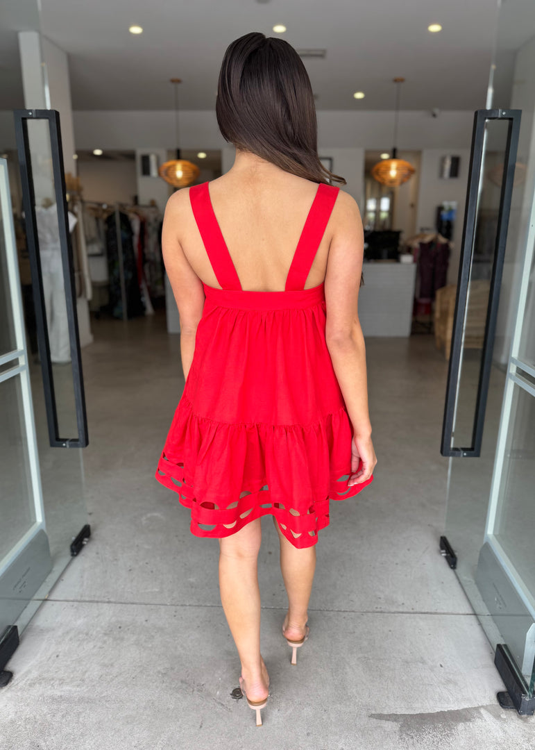 BIRDIE TIERED MINI DRESS ROSE