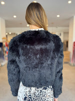 Load image into Gallery viewer, LOLA CROP FUR JACKET - BLACK
