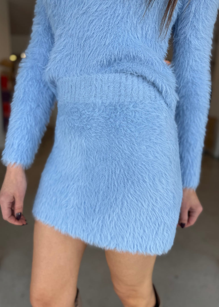 ELIDI KNIT MINI SKIRT SKY