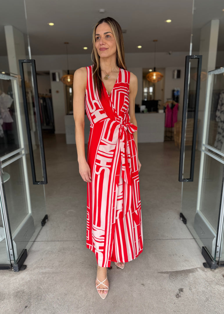SUNSHINE WRAP DRESS - FIRE & BLUSH