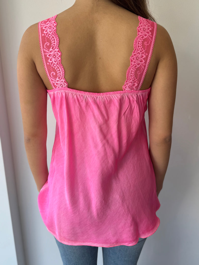 LACE CAMI * FLURO FUXIA