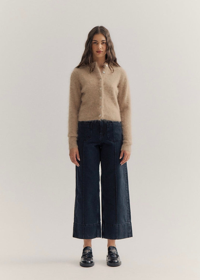 BELLA CASHMERE CARDI - LATTE