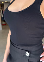 ORGANIC 90s SINGLET -BLACK