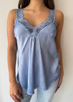 Load image into Gallery viewer, LACE CAMI * BLUE JEANS
