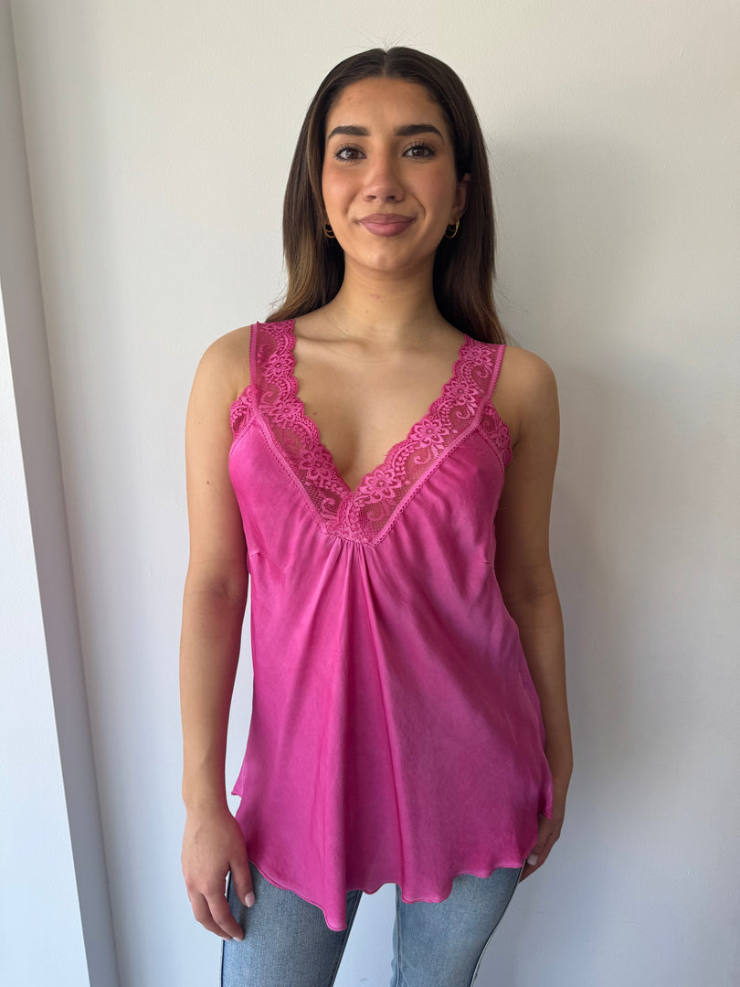 LACE CAMI * FUCSHIA
