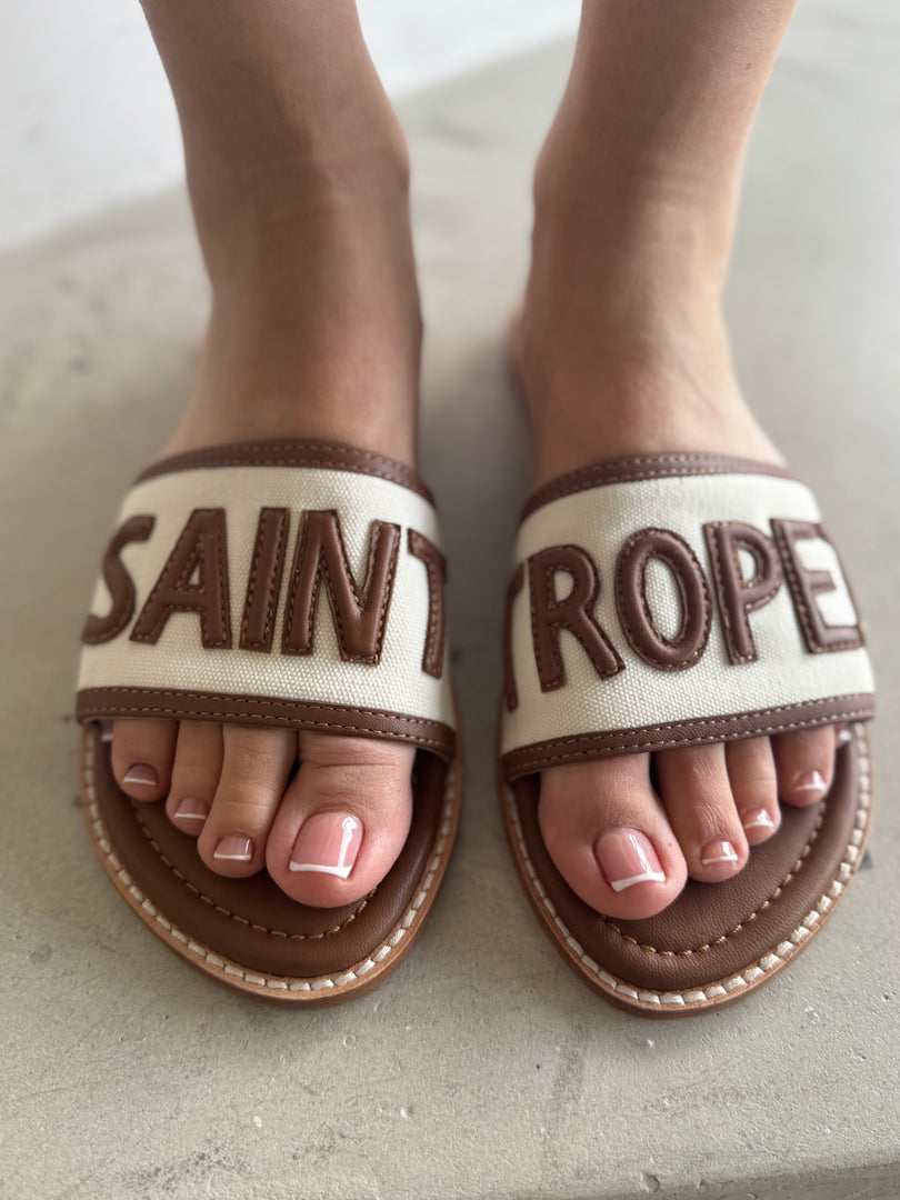 SAINT TROPEZ SLIDES - TAN
