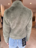 Load image into Gallery viewer, REINA FAUX FUR JACKET JADE
