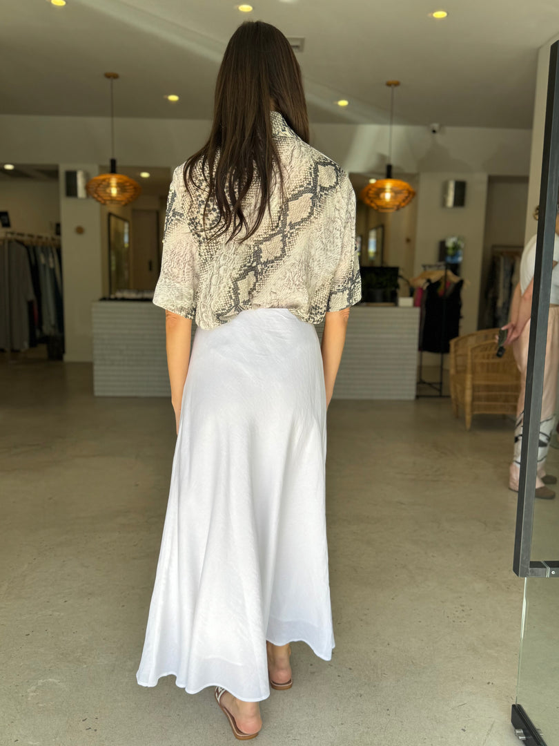 LAGOS LINEN SKIRT WHITE