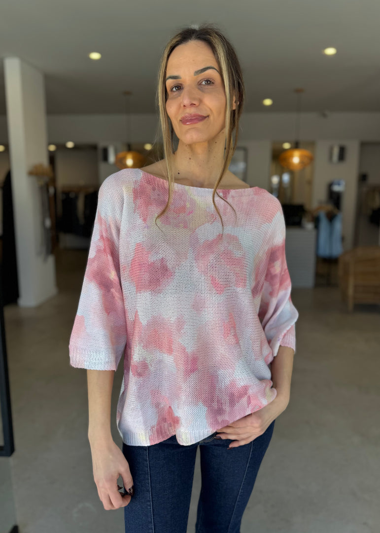 FLOWER PRINT KNIT - ROSA ANTIC