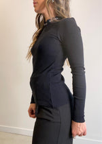 Load image into Gallery viewer, WOODS RIB LS TEE - BLACK
