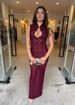 Load image into Gallery viewer, MYSTIQUE LACE DRESS WINE
