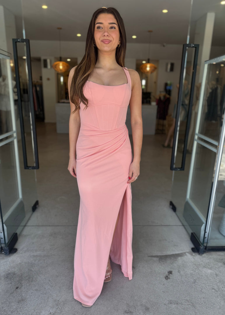 ELENA DRESS - PEACH
