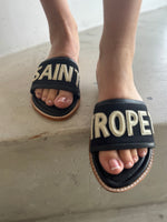 Load image into Gallery viewer, SAINT TROPEZ SLIDES - BLACK
